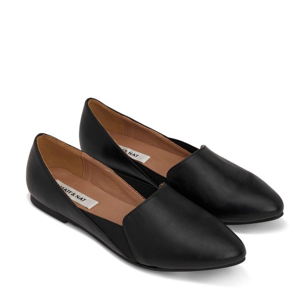 Matt & Nat Shoes - Matt & Nat | Black Vegan Leather Pointed Flats